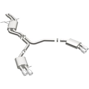 Audi S5 Performance Exhaust - Rear - Magnaflow - Sport Series Cat-Back + 3.5in. Polished Welded-On Double Wall Angle Cut Folded Edge tips - Polished - `08-`12 Audi S5 Performance Exhaust - Rear - Magnaflow - Sport Series Cat-Back + 3.5in. Polished Welded-On Double Wall Angle Cut Folded Edge tips - Polished - `08-`12