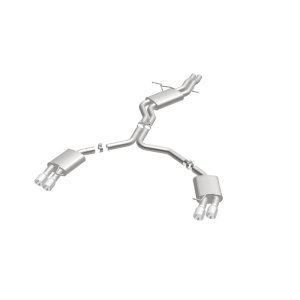 Audi S5 Performance Exhaust - Rear - Magnaflow - Sport Series Cat-Back + 3.5in. Polished Welded-On Double Wall Angle Cut Folded Edge tips - Polished - `08-`12 Audi S5 Performance Exhaust - Rear - Magnaflow - Sport Series Cat-Back + 3.5in. Polished Welded-On Double Wall Angle Cut Folded Edge tips - Polished - `08-`12