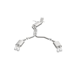 Audi S5 Performance Exhaust - Rear - Magnaflow - Sport Series Cat-Back + 3.5in. Polished Welded-On Double Wall Angle Cut Folded Edge tips - Polished - `08-`12 Audi S5 Performance Exhaust - Rear - Magnaflow - Sport Series Cat-Back + 3.5in. Polished Welded-On Double Wall Angle Cut Folded Edge tips - Polished - `08-`12