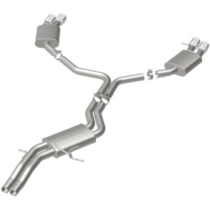 Audi S5 Performance Exhaust - Rear - Magnaflow - Sport Series Cat-Back + 3.5in. Polished Welded-On Double Wall Angle Cut Folded Edge tips - Polished - `08-`12 Audi S5 Performance Exhaust - Rear - Magnaflow - Sport Series Cat-Back + 3.5in. Polished Welded-On Double Wall Angle Cut Folded Edge tips - Polished - `08-`12