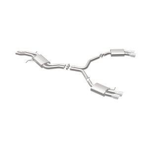 Audi S5 Performance Exhaust - Rear - Magnaflow - Sport Series Cat-Back + 3.5in. Polished Welded-On Double Wall Angle Cut Folded Edge tips - Polished - `08-`12 Audi S5 Performance Exhaust - Rear - Magnaflow - Sport Series Cat-Back + 3.5in. Polished Welded-On Double Wall Angle Cut Folded Edge tips - Polished - `08-`12
