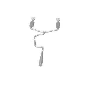 Pontiac Grand Prix Performance Exhaust - Rear - Magnaflow - Cat Back, Quad Split Rear Exit, Double Wall Angle Cut Rolled Edge Tips - Polished - `05-`08