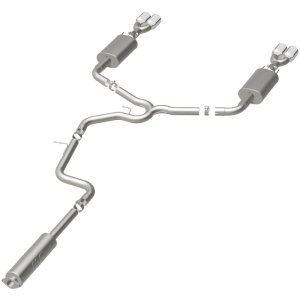 Pontiac Grand Prix Performance Exhaust - Rear - Magnaflow - Cat Back, Quad Split Rear Exit, Double Wall Angle Cut Rolled Edge Tips - Polished - `05-`08