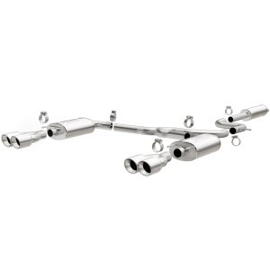 Pontiac Grand Prix Performance Exhaust - Rear - Magnaflow - Cat Back, Quad Split Rear Exit, Double Wall Angle Cut Rolled Edge Tips - Polished - `05-`08