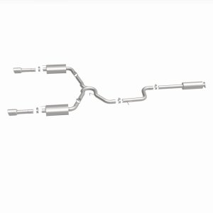 Chevrolet Monte Carlo Performance Exhaust - Rear - Magnaflow - Street Series Cat-Back with Dual Split Rear Exit and 4in. Polished Welded-On Double Wall Angle Cut Rolled Edge tips - Polished - `06-`07