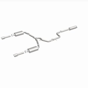 Chevrolet Monte Carlo Performance Exhaust - Rear - Magnaflow - Street Series Cat-Back with Dual Split Rear Exit and 4in. Polished Welded-On Double Wall Angle Cut Rolled Edge tips - Polished - `06-`07