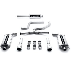 Chevrolet Monte Carlo Performance Exhaust - Rear - Magnaflow - Street Series Cat-Back with Dual Split Rear Exit and 4in. Polished Welded-On Double Wall Angle Cut Rolled Edge tips - Polished - `06-`07