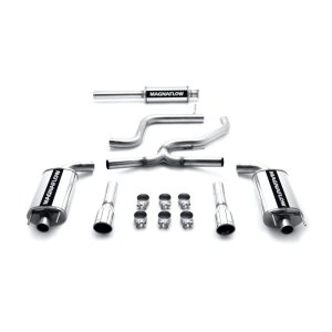 Chevrolet Monte Carlo Performance Exhaust - Rear - Magnaflow - Street Series Cat-Back with Dual Split Rear Exit and 4in. Polished Welded-On Double Wall Angle Cut Rolled Edge tips - Polished - `06-`07