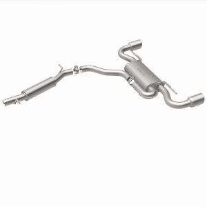 Audi TT Quattro Performance Exhaust - Dual Split Rear - Magnaflow - Cat Back, 2.5in. Mandrel Bent, Dual Split Rear Exit, 4in. Polished Welded Double Wall Angle Cut Rolled Edge tips - `08-`09
