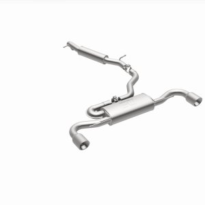 Audi TT Quattro Performance Exhaust - Dual Split Rear - Magnaflow - Cat Back, 2.5in. Mandrel Bent, Dual Split Rear Exit, 4in. Polished Welded Double Wall Angle Cut Rolled Edge tips - `08-`09