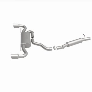 Audi TT Quattro Performance Exhaust - Dual Split Rear - Magnaflow - Cat Back, 2.5in. Mandrel Bent, Dual Split Rear Exit, 4in. Polished Welded Double Wall Angle Cut Rolled Edge tips - `08-`09