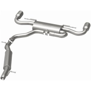 Audi TT Quattro Performance Exhaust - Dual Split Rear - Magnaflow - Cat Back, 2.5in. Mandrel Bent, Dual Split Rear Exit, 4in. Polished Welded Double Wall Angle Cut Rolled Edge tips - `08-`09