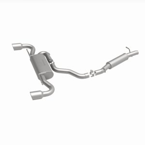 Audi TT Quattro Performance Exhaust - Dual Split Rear - Magnaflow - Cat Back, 2.5in. Mandrel Bent, Dual Split Rear Exit, 4in. Polished Welded Double Wall Angle Cut Rolled Edge tips - `08-`09