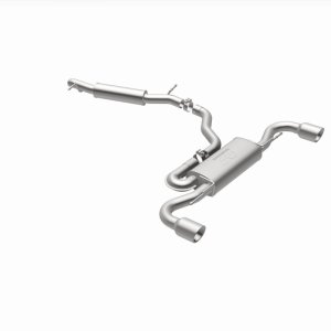 Audi TT Quattro Performance Exhaust - Dual Split Rear - Magnaflow - Cat Back, 2.5in. Mandrel Bent, Dual Split Rear Exit, 4in. Polished Welded Double Wall Angle Cut Rolled Edge tips - `08-`09