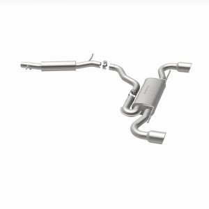Audi TT Quattro Performance Exhaust - Dual Split Rear - Magnaflow - Cat Back, 2.5in. Mandrel Bent, Dual Split Rear Exit, 4in. Polished Welded Double Wall Angle Cut Rolled Edge tips - `08-`09