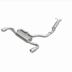 Audi TT Quattro Performance Exhaust - Dual Split Rear - Magnaflow - Cat Back, 2.5in. Mandrel Bent, Dual Split Rear Exit, 4in. Polished Welded Double Wall Angle Cut Rolled Edge tips - `08-`09