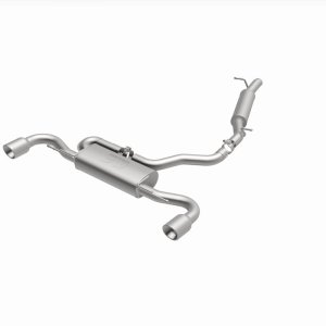 Audi TT Quattro Performance Exhaust - Dual Split Rear - Magnaflow - Cat Back, 2.5in. Mandrel Bent, Dual Split Rear Exit, 4in. Polished Welded Double Wall Angle Cut Rolled Edge tips - `08-`09