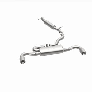 Audi TT Quattro Performance Exhaust - Dual Split Rear - Magnaflow - Cat Back, 2.5in. Mandrel Bent, Dual Split Rear Exit, 4in. Polished Welded Double Wall Angle Cut Rolled Edge tips - `08-`09