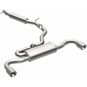 Audi TT Quattro Performance Exhaust - Dual Split Rear - Magnaflow - Cat Back, 2.5in. Mandrel Bent, Dual Split Rear Exit, 4in. Polished Welded Double Wall Angle Cut Rolled Edge tips - `08-`09
