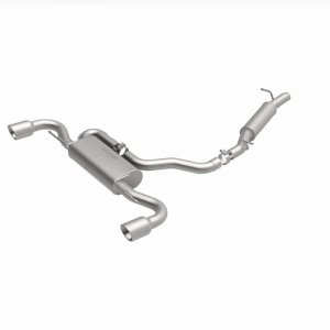 Audi TT Quattro Performance Exhaust - Dual Split Rear - Magnaflow - Cat Back, 2.5in. Mandrel Bent, Dual Split Rear Exit, 4in. Polished Welded Double Wall Angle Cut Rolled Edge tips - `08-`09