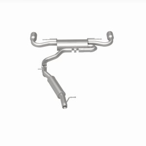 Audi TT Quattro Performance Exhaust - Dual Split Rear - Magnaflow - Cat Back, 2.5in. Mandrel Bent, Dual Split Rear Exit, 4in. Polished Welded Double Wall Angle Cut Rolled Edge tips - `08-`09