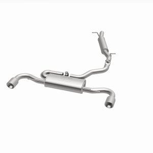 Audi TT Quattro Performance Exhaust - Dual Split Rear - Magnaflow - Cat Back, 2.5in. Mandrel Bent, Dual Split Rear Exit, 4in. Polished Welded Double Wall Angle Cut Rolled Edge tips - `08-`09
