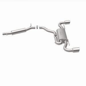 Audi TT Quattro Performance Exhaust - Dual Split Rear - Magnaflow - Cat Back, 2.5in. Mandrel Bent, Dual Split Rear Exit, 4in. Polished Welded Double Wall Angle Cut Rolled Edge tips - `08-`09