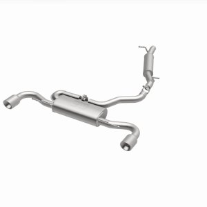Audi TT Quattro Performance Exhaust - Dual Split Rear - Magnaflow - Cat Back, 2.5in. Mandrel Bent, Dual Split Rear Exit, 4in. Polished Welded Double Wall Angle Cut Rolled Edge tips - `08-`09