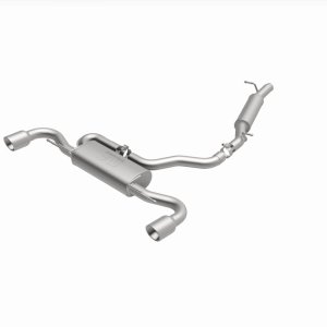 Audi TT Quattro Performance Exhaust - Dual Split Rear - Magnaflow - Cat Back, 2.5in. Mandrel Bent, Dual Split Rear Exit, 4in. Polished Welded Double Wall Angle Cut Rolled Edge tips - `08-`09
