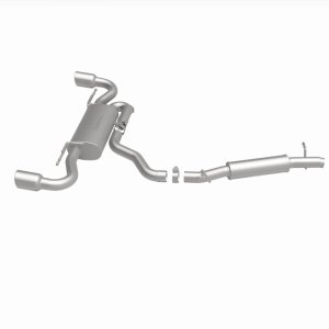 Audi TT Quattro Performance Exhaust - Dual Split Rear - Magnaflow - Cat Back, 2.5in. Mandrel Bent, Dual Split Rear Exit, 4in. Polished Welded Double Wall Angle Cut Rolled Edge tips - `08-`09