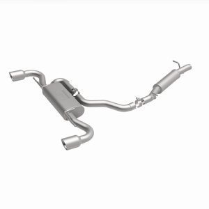 Audi TT Quattro Performance Exhaust - Dual Split Rear - Magnaflow - Cat Back, 2.5in. Mandrel Bent, Dual Split Rear Exit, 4in. Polished Welded Double Wall Angle Cut Rolled Edge tips - `08-`09