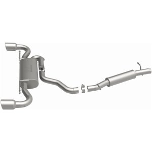 Audi TT Quattro Performance Exhaust - Dual Split Rear - Magnaflow - Cat Back, 2.5in. Mandrel Bent, Dual Split Rear Exit, 4in. Polished Welded Double Wall Angle Cut Rolled Edge tips - `08-`09