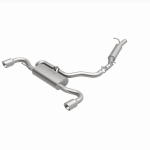 Audi TT Quattro Performance Exhaust - Dual Split Rear - Magnaflow - Cat Back, 2.5in. Mandrel Bent, Dual Split Rear Exit, 4in. Polished Welded Double Wall Angle Cut Rolled Edge tips - `08-`09