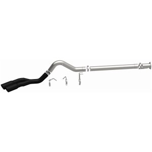 Ford F-250 Performance Exhaust - Rear - Magnaflow - DPF Back, Dual Same Side Behind Passenger Rear Tire, 5in. Black Coated Welded-On Single Wall Angle Cut Rolled Edge tips - Black - `08-`25