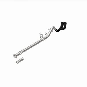 Ford F-250 Performance Exhaust - Rear - Magnaflow - DPF Back, Dual Same Side Behind Passenger Rear Tire, 5in. Black Coated Welded-On Single Wall Angle Cut Rolled Edge tips - Black - `08-`25
