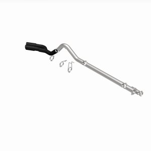 Ford F-250 Performance Exhaust - Rear - Magnaflow - DPF Back, Dual Same Side Behind Passenger Rear Tire, 5in. Black Coated Welded-On Single Wall Angle Cut Rolled Edge tips - Black - `08-`25