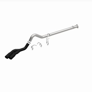 Ford F-350 Performance Exhaust - Rear - Magnaflow - DPF Back, Dual Same Side Behind Passenger Rear Tire, 5in. Black Coated Welded-On Single Wall Angle Cut Rolled Edge tips - Black - `08-`25