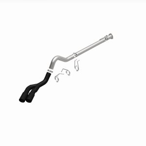 Ford F-350 Performance Exhaust - Rear - Magnaflow - DPF Back, Dual Same Side Behind Passenger Rear Tire, 5in. Black Coated Welded-On Single Wall Angle Cut Rolled Edge tips - Black - `08-`25