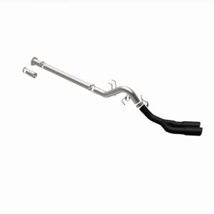 Ford F-350 Performance Exhaust - Rear - Magnaflow - DPF Back, Dual Same Side Behind Passenger Rear Tire, 5in. Black Coated Welded-On Single Wall Angle Cut Rolled Edge tips - Black - `08-`25