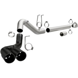 Ford F-350 Performance Exhaust - Rear - Magnaflow - DPF Back, Dual Same Side Behind Passenger Rear Tire, 5in. Black Coated Welded-On Single Wall Angle Cut Rolled Edge tips - Black - `08-`25 Ford F-350 Performance Exhaust - Rear - Magnaflow - DPF Back, Dual Same Side Behind Passenger Rear Tire, 5in. Black Coated Welded-On Single Wall Angle Cut Rolled Edge tips - Black - `08-`25