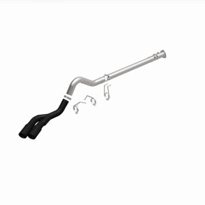 Ford F-350 Performance Exhaust - Rear - Magnaflow - DPF Back, Dual Same Side Behind Passenger Rear Tire, 5in. Black Coated Welded-On Single Wall Angle Cut Rolled Edge tips - Black - `08-`25