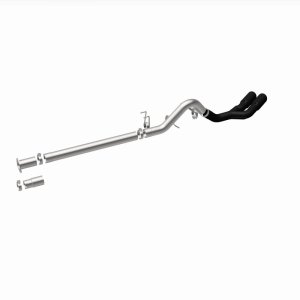 Ford F-450 Performance Exhaust - Rear - Magnaflow - DPF Back, Dual Same Side Behind Passenger Rear Tire, 5in. Black Coated Welded-On Single Wall Angle Cut Rolled Edge tips - Black - `08-`25