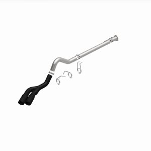 Ford F-450 Performance Exhaust - Rear - Magnaflow - DPF Back, Dual Same Side Behind Passenger Rear Tire, 5in. Black Coated Welded-On Single Wall Angle Cut Rolled Edge tips - Black - `08-`25