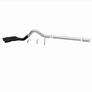 Ford F-450 Performance Exhaust - Rear - Magnaflow - DPF Back, Dual Same Side Behind Passenger Rear Tire, 5in. Black Coated Welded-On Single Wall Angle Cut Rolled Edge tips - Black - `08-`25
