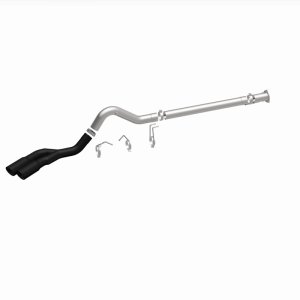 Ford F-450 Performance Exhaust - Rear - Magnaflow - DPF Back, Dual Same Side Behind Passenger Rear Tire, 5in. Black Coated Welded-On Single Wall Angle Cut Rolled Edge tips - Black - `08-`25