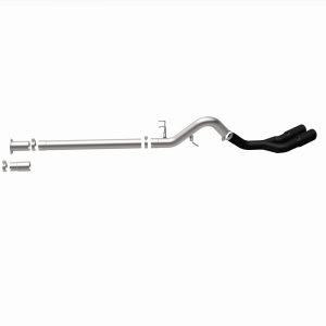 Ford F-450 Performance Exhaust - Rear - Magnaflow - DPF Back, Dual Same Side Behind Passenger Rear Tire, 5in. Black Coated Welded-On Single Wall Angle Cut Rolled Edge tips - Black - `08-`25