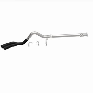 Ford F-450 Performance Exhaust - Rear - Magnaflow - DPF Back, Dual Same Side Behind Passenger Rear Tire, 5in. Black Coated Welded-On Single Wall Angle Cut Rolled Edge tips - Black - `08-`25