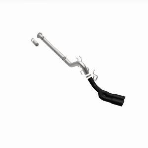 Ford F-450 Performance Exhaust - Rear - Magnaflow - DPF Back, Dual Same Side Behind Passenger Rear Tire, 5in. Black Coated Welded-On Single Wall Angle Cut Rolled Edge tips - Black - `08-`25