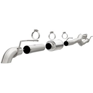 Ford F-250 Performance Exhaust - Rear - Magnaflow - Off-Road Pro Series Cat-Back, 3.5 in Single, Turndown, Stainless Steel - Satin - `11-`16