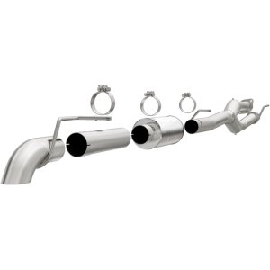 Ford F-250 Performance Exhaust - Rear - Magnaflow - Off-Road Pro Series Cat-Back, 3.5 in Single, Turndown, Stainless Steel - Satin - `11-`16